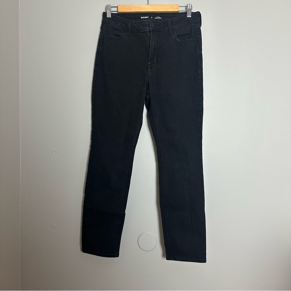 Old Navy High Rise Wow Straight Black Jeans
